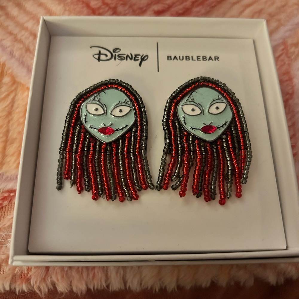 Disney BaubleBar Red and Black Earrings featuring Sally